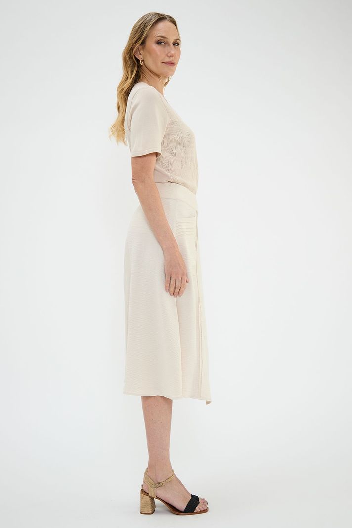 Falda Evase Con Plisados Beige Ma Griffe 12002224004106-3