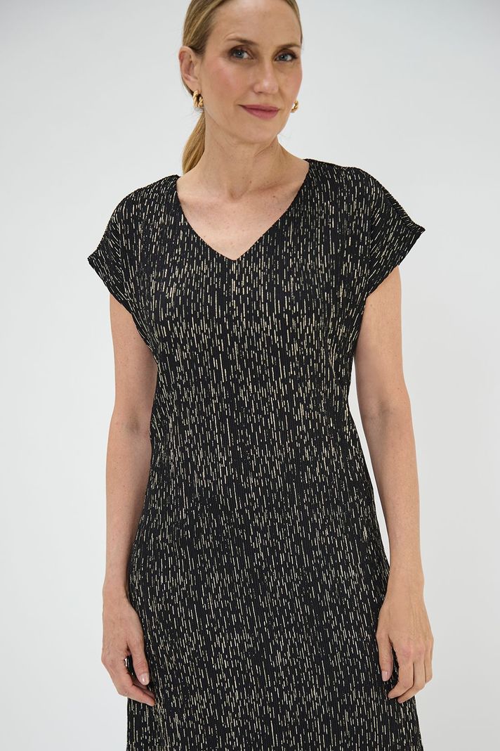 Vestido Textura Y Folia Negro Ma Griffe 13102125100102-2