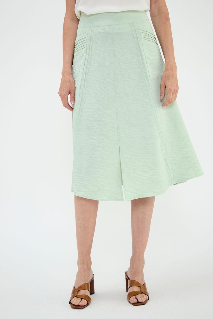 Falda Evase Con Plisados Verde Ma Griffe 12002224004117-1