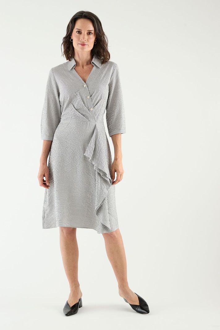 Vestido Camisero Con Vuelo Crudo Ma Griffe 13102125050105-0