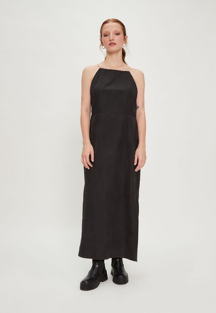 Vestido Liso Largo Negro iO 13420124001102-0