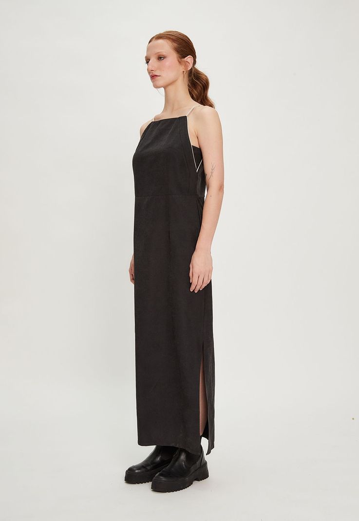 Vestido Liso Largo Negro iO 13420124001102-3