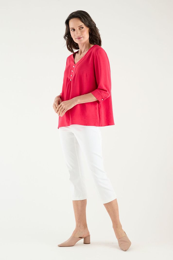 Blusa Escote En V Con Botones fucsia Ma Griffe 14002125004116-2