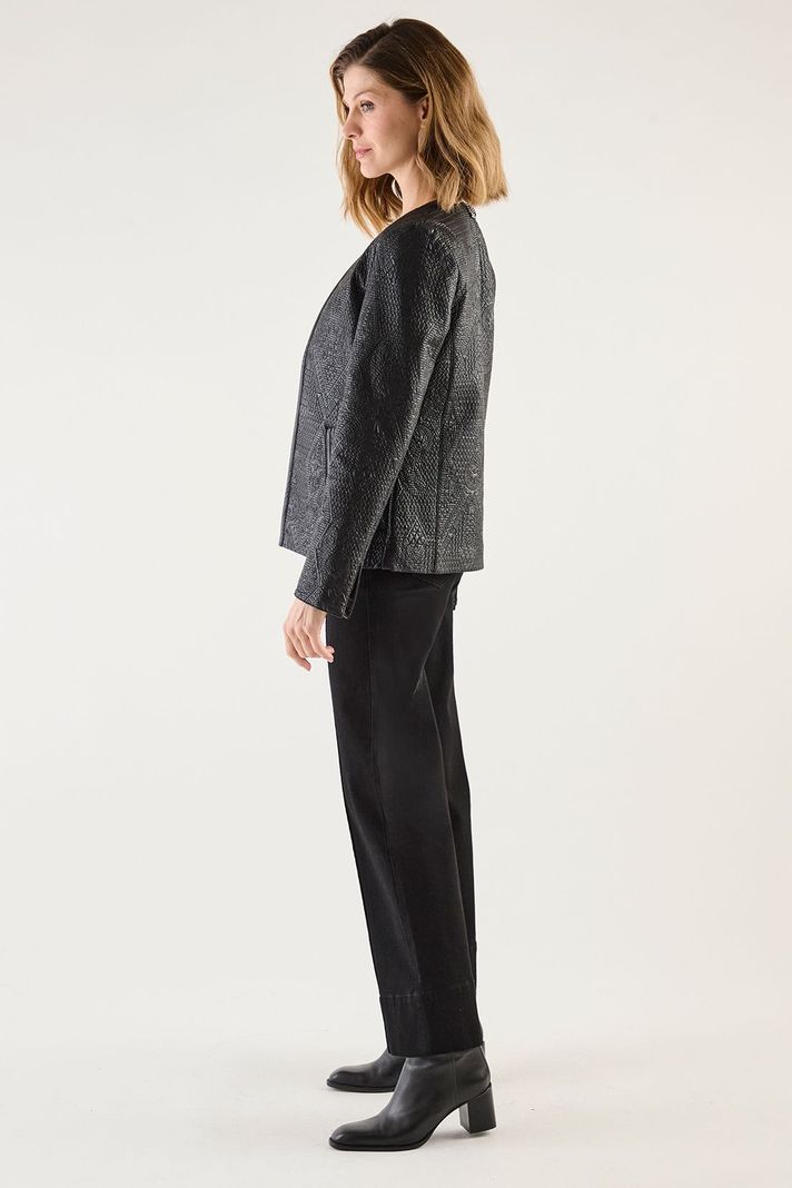 Chaqueta De Pu Con Diseño Negro 17502125005102-3