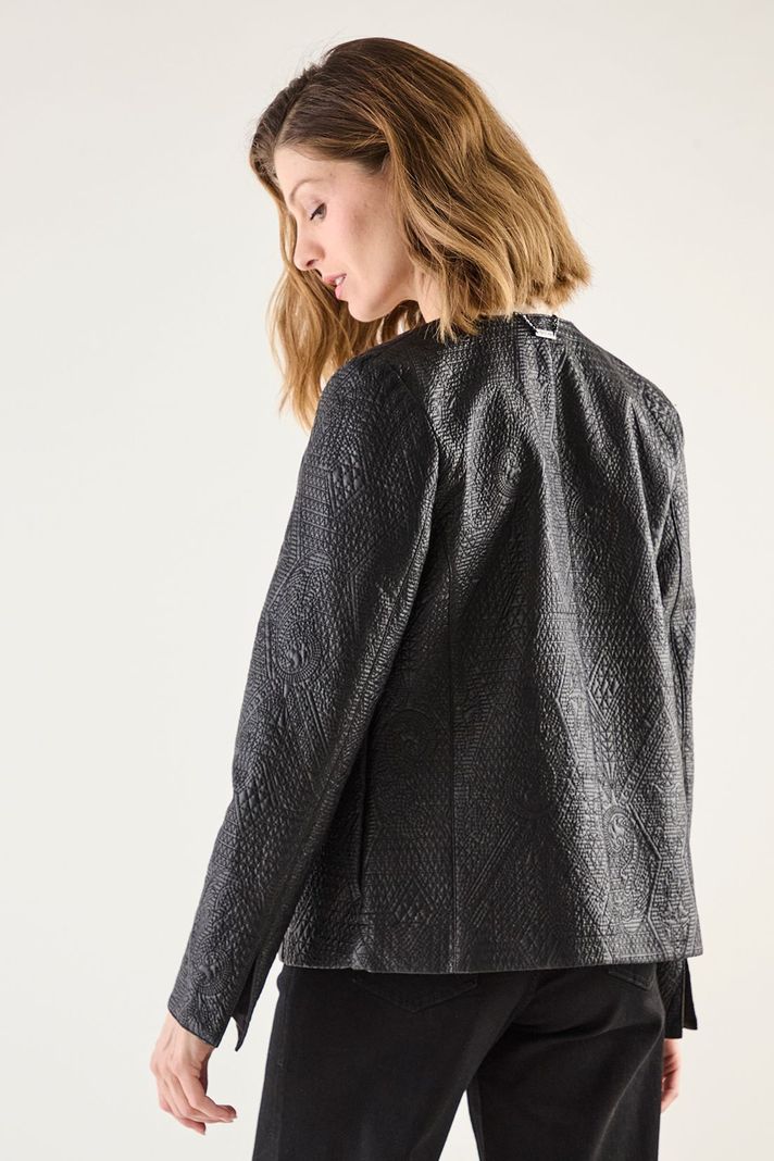 Chaqueta De Pu Con Diseño Negro 17502125005102-2