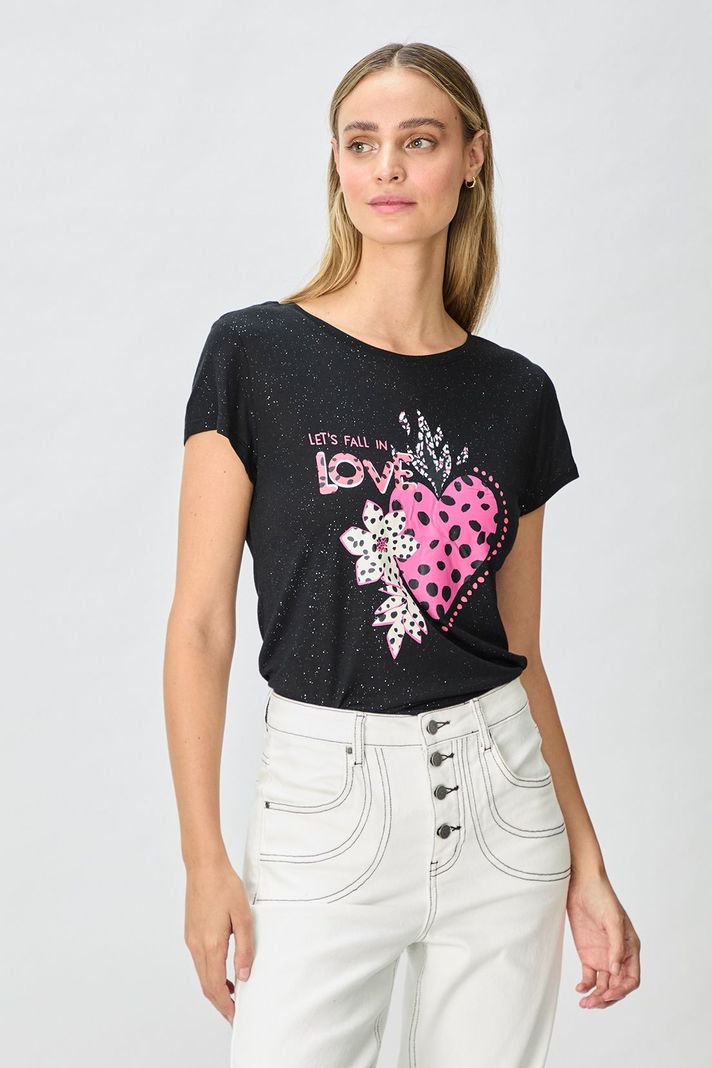 Polera Estampada Negro iO 14620125002102-0