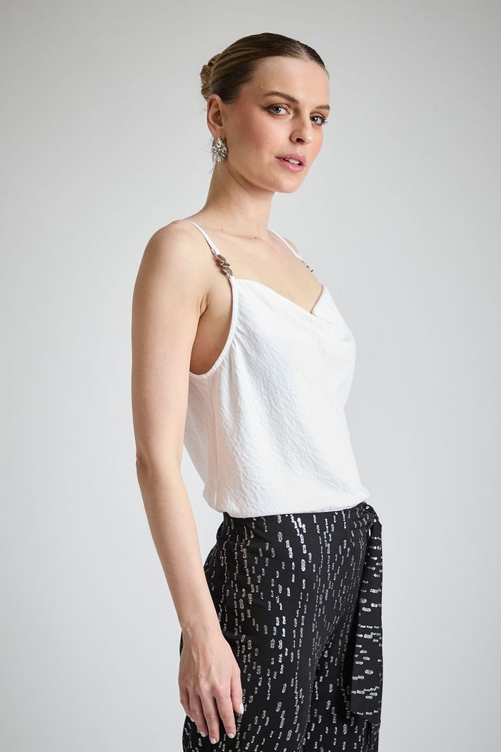 Top Liso Escote Drapeado Blanco Ash 14007224012105-2