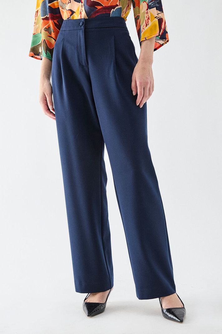 Pantalon Recto Pinzas Azul Ma Griffe 11002224058104-1