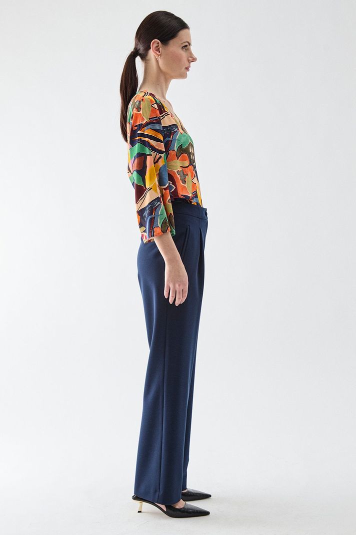 Pantalon Recto Pinzas Azul Ma Griffe 11002224058104-3