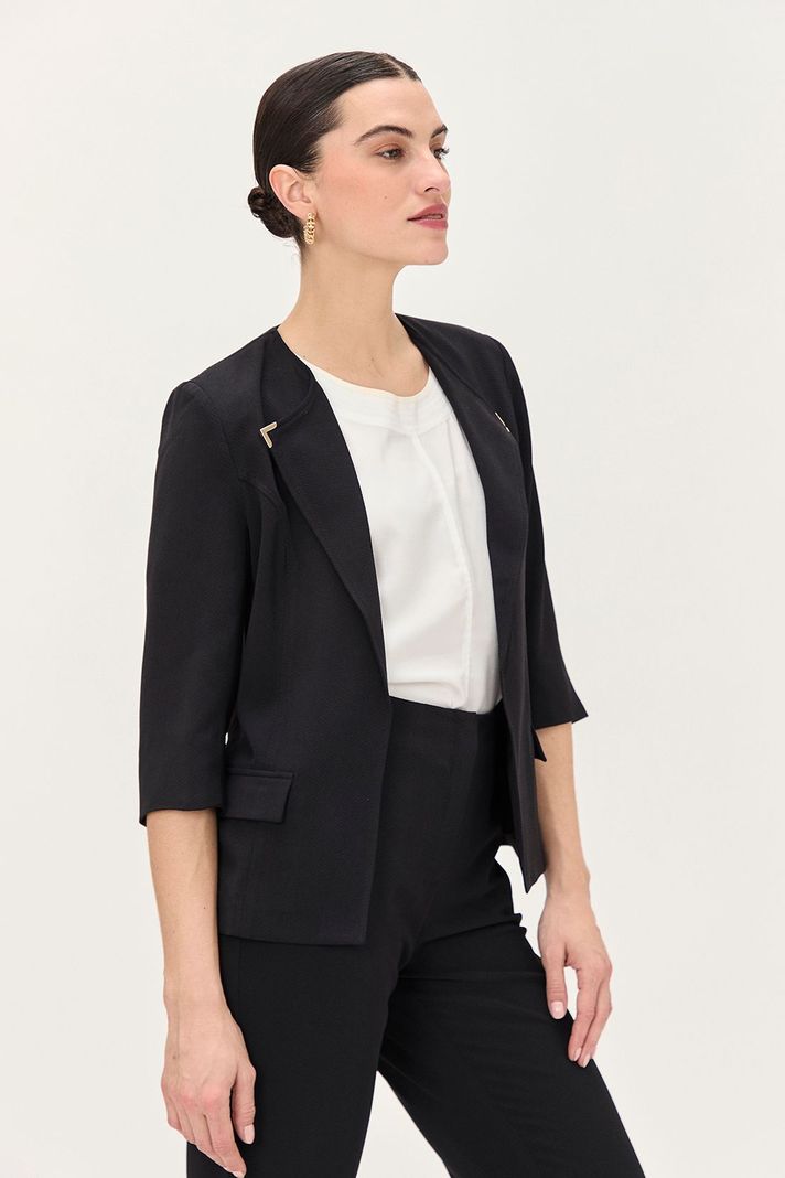 Blazer Con Solapa Negro Ma Griffe 16002224003102-2