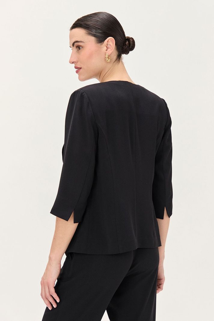 Blazer Con Solapa Negro Ma Griffe 16002224003102-3