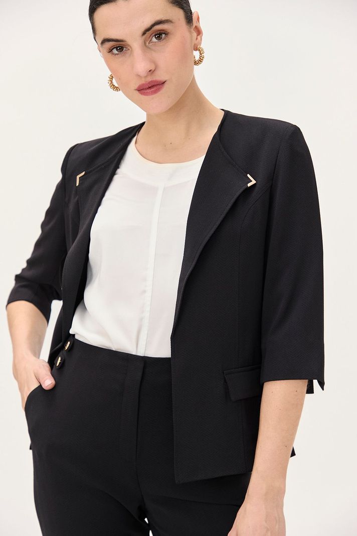 Blazer Con Solapa Negro Ma Griffe 16002224003102-4