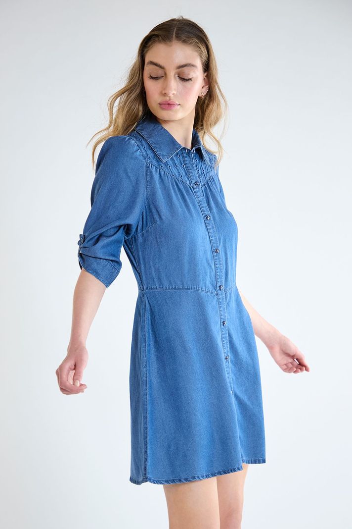 Vestido Liso Azul iO 13020125050104-0