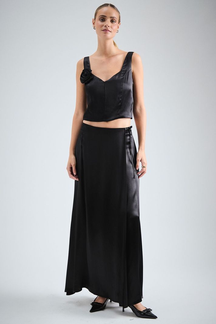Falda Lisa Larga Negro iO 12320224050102-0