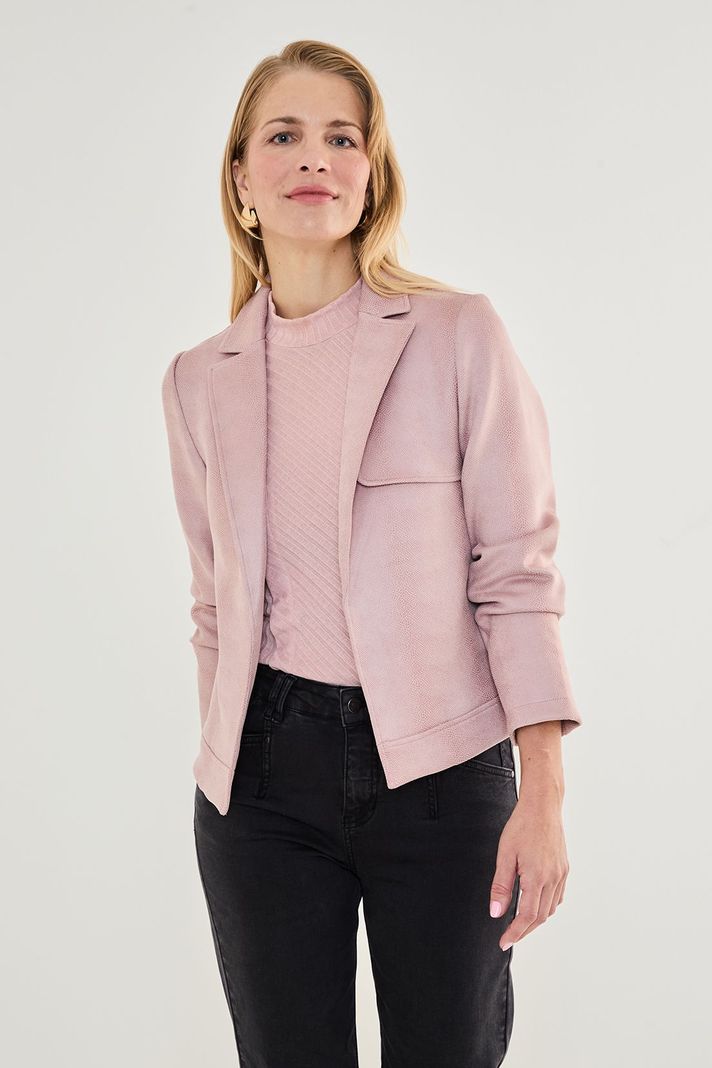 Chaqueta De Antelina Abierta Rosado 17502125003123-0