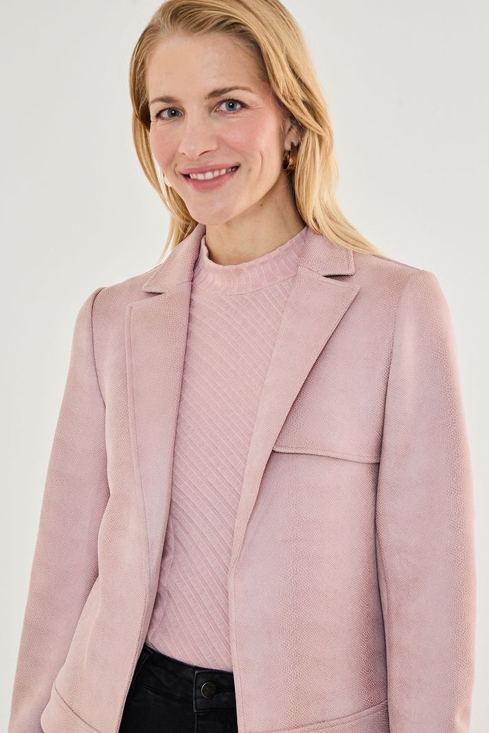 Chaqueta De Antelina Abierta Rosado 17502125003123-1