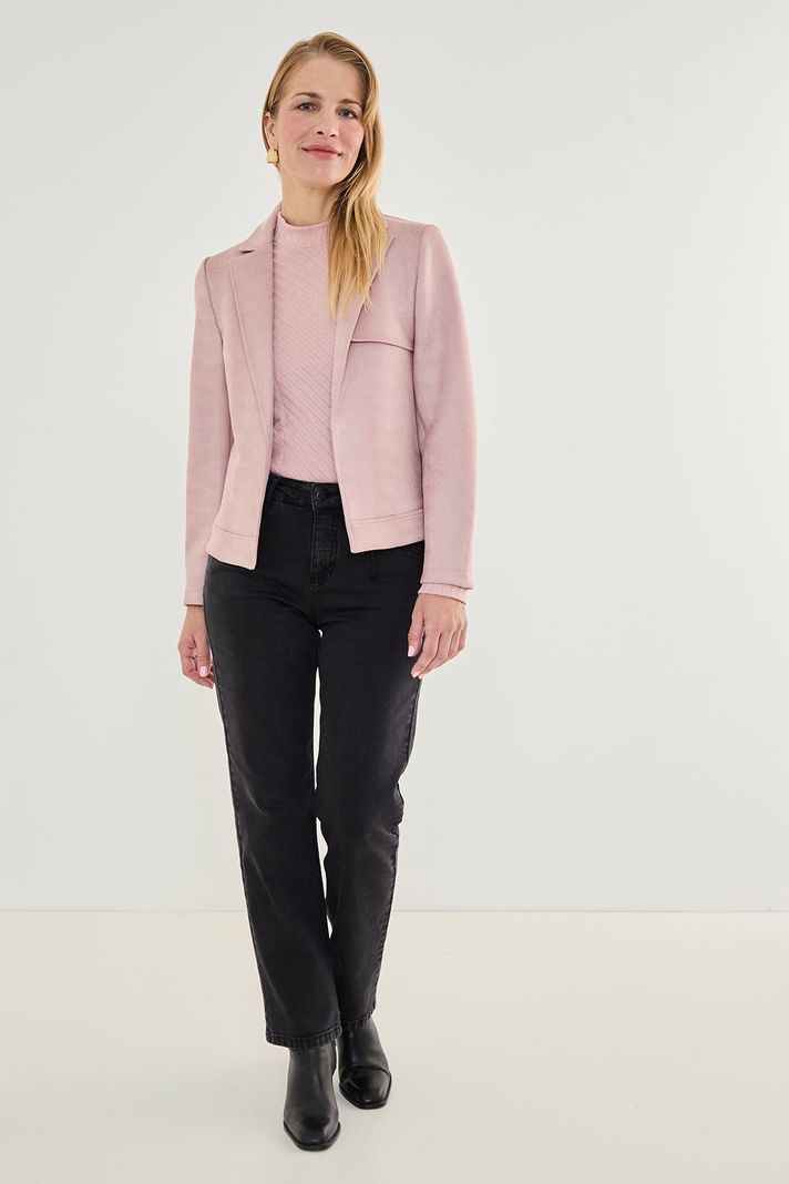 Chaqueta De Antelina Abierta Rosado 17502125003123-2