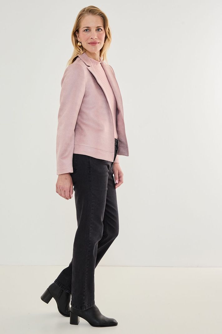 Chaqueta De Antelina Abierta Rosado 17502125003123-3