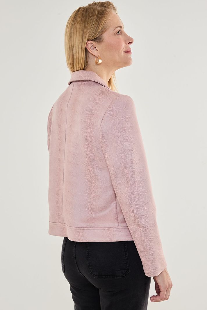 Chaqueta De Antelina Abierta Rosado 17502125003123-4