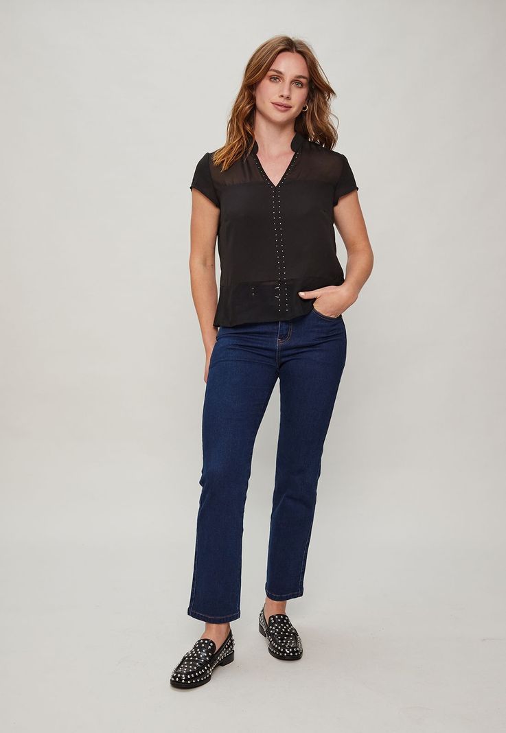 Blusa Con Transparencia Negro Ash 14007124005102-2