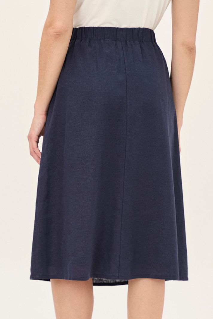 Falda Lino Evase Azul Ma Griffe 12002224054104-4