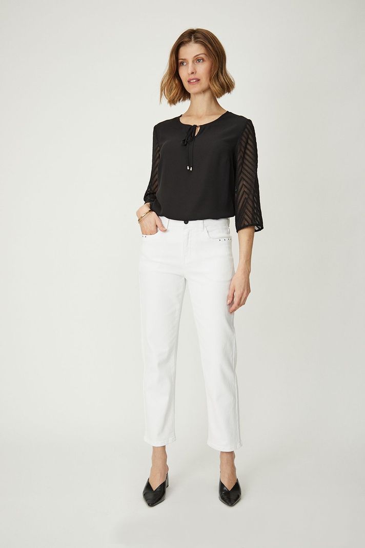 Jeans Recto Crop Blanco Ma Griffe 11302224006101-0