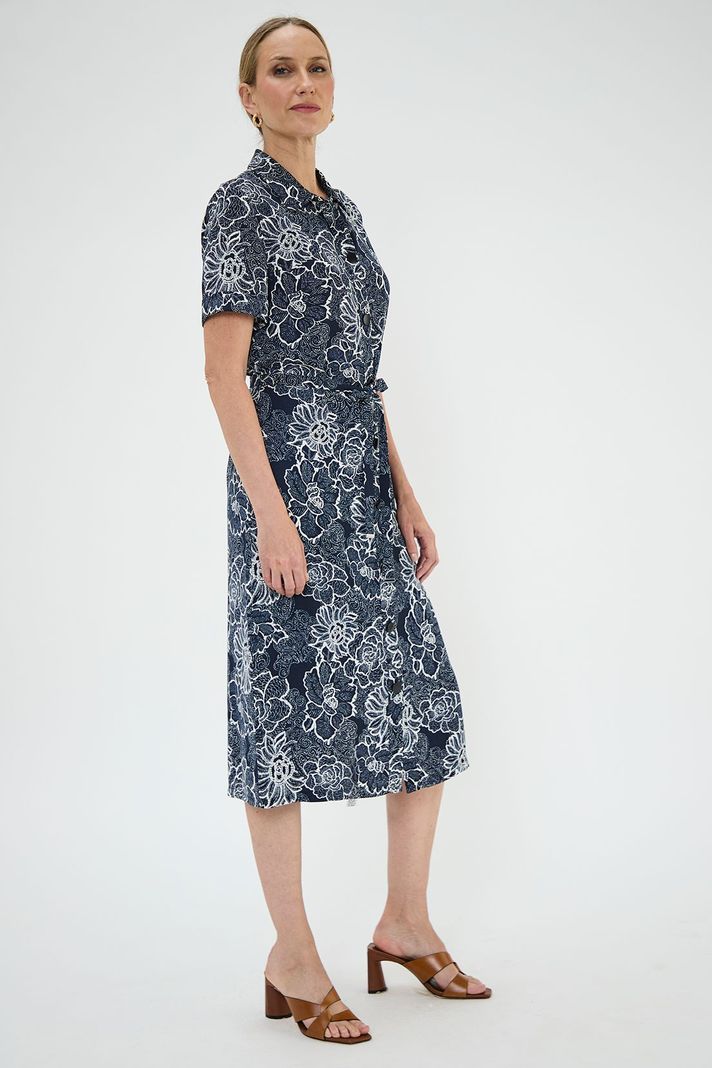 Vestido Camisero Estampado Azul Ma Griffe 13102125001104-3