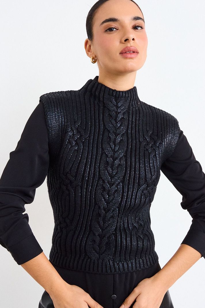 Sweater Sin Mangas Folia Negro iO 18120126022102 XS