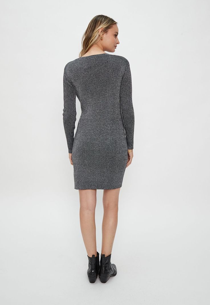 Vestido Tejido De Rib Lurex Negro Ash 13007124055102-4