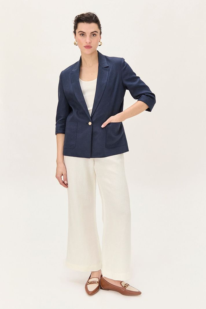 Blazer Lino Azul Ma Griffe 16002224057104-0