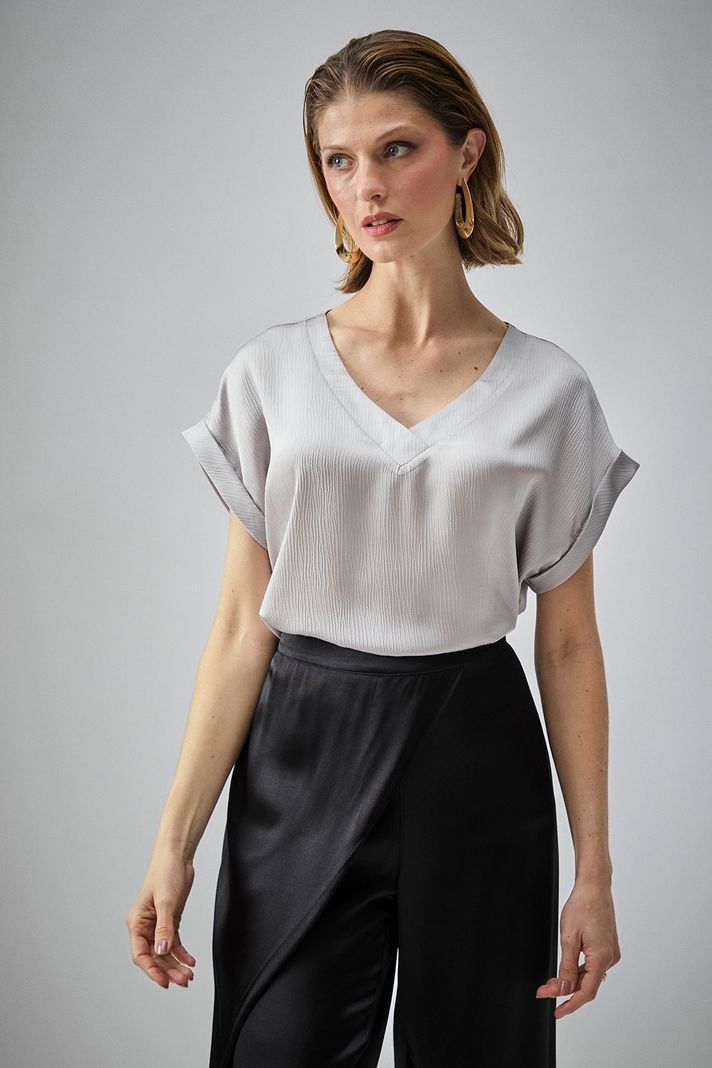 Blusa Coctail Gris Ma Griffe 14002224101113-0
