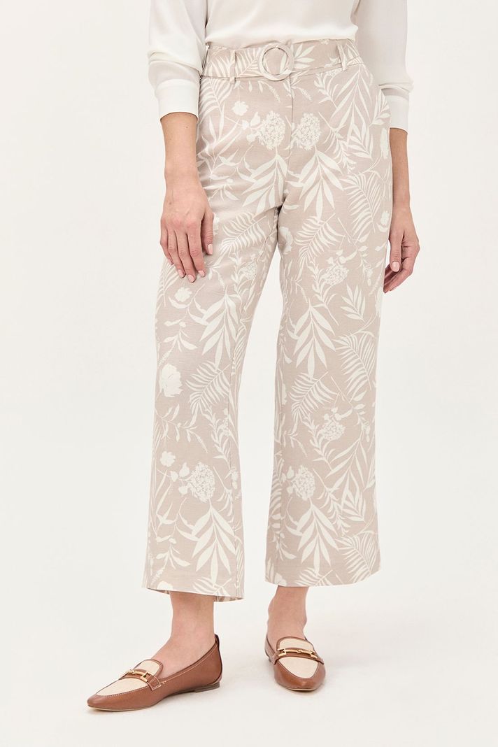 Pantalon Lino Estampado Beige Ma Griffe 11102224054106-1