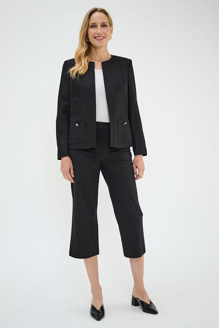 Chaqueta Lino Negro Ma Griffe 17502224057102-4