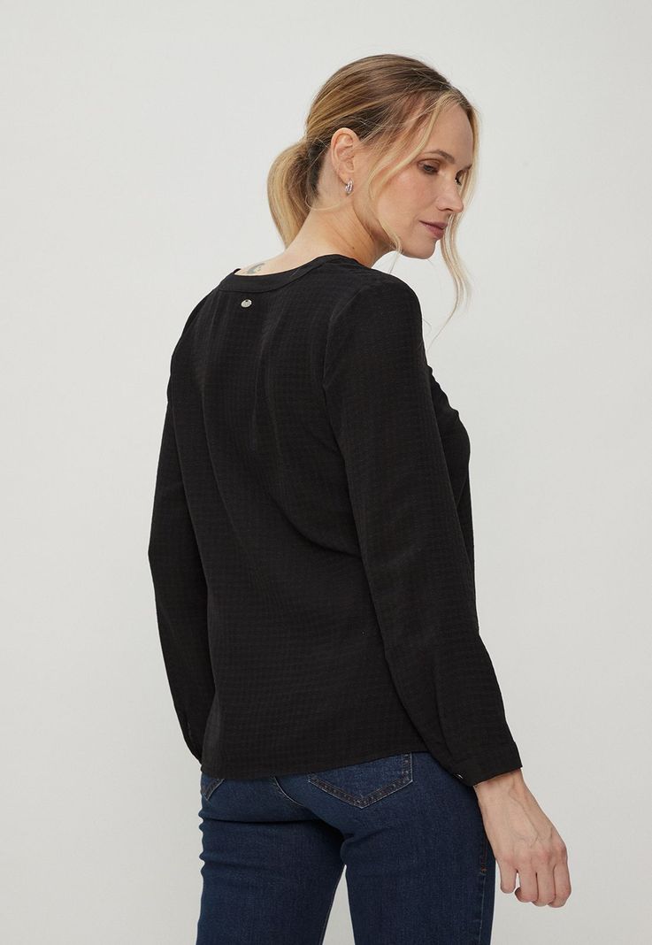 Blusa Con Lazo En Escote Negro Ma Griffe 14002124057102-4