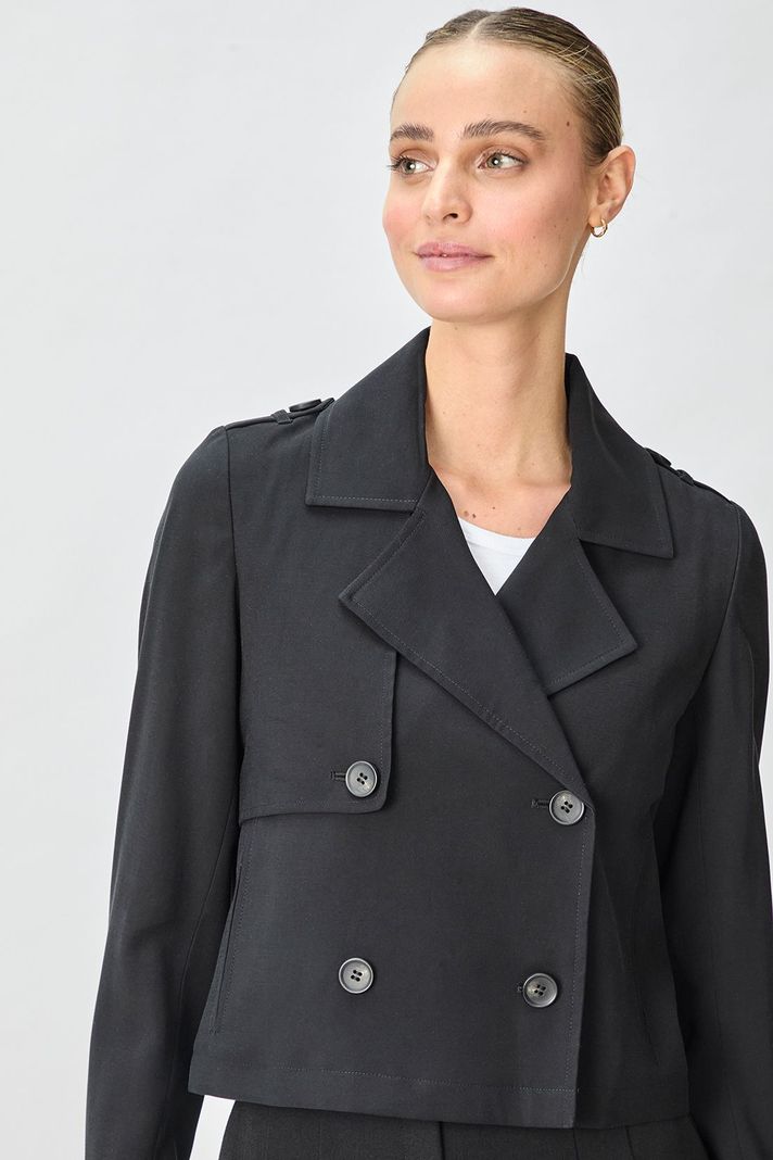 Impermeable (Trench) Liso Negro iO 17420125002102-1