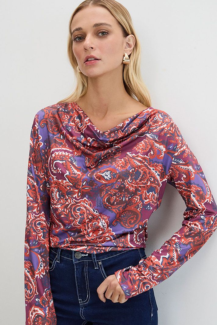 Polera Fantasia Manga Larga Avellana 14307125052126-0