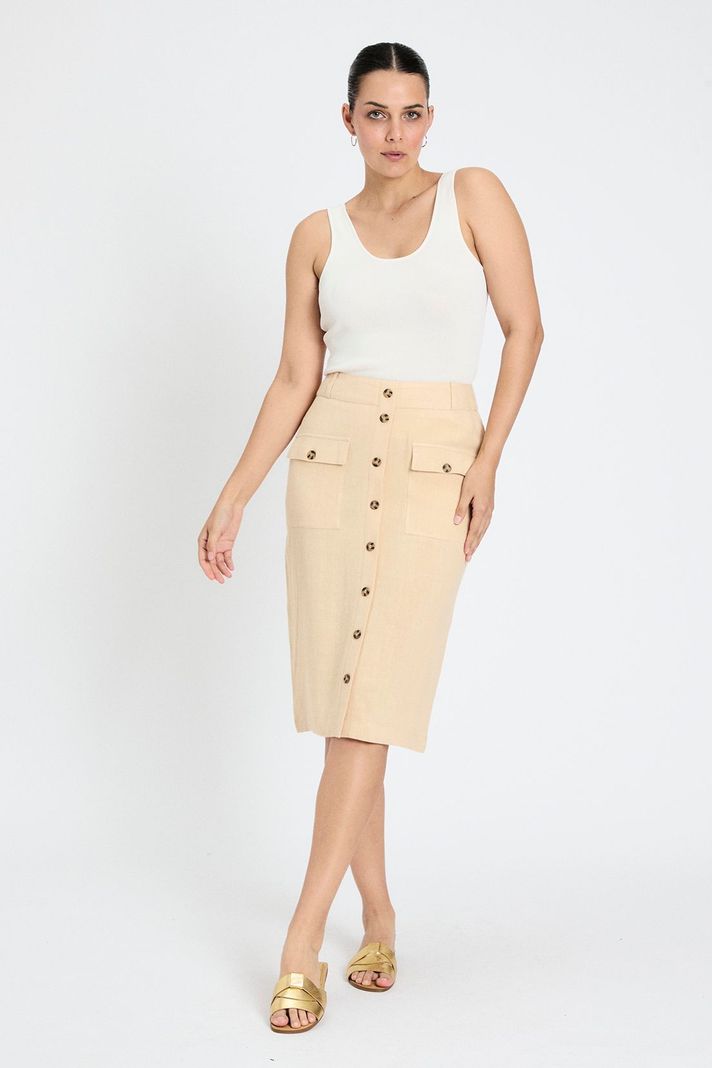 Falda Lisa Larga Beige Ash 12304224001106-0