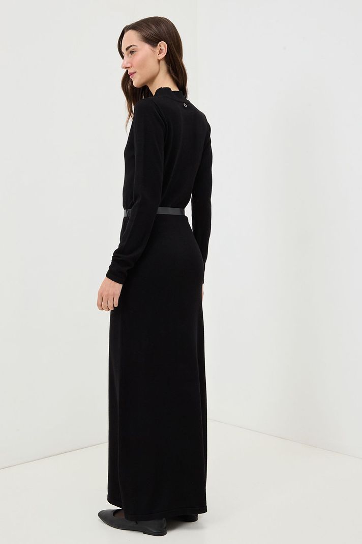 Vestido Liso Largo Negro 13420125001102-4