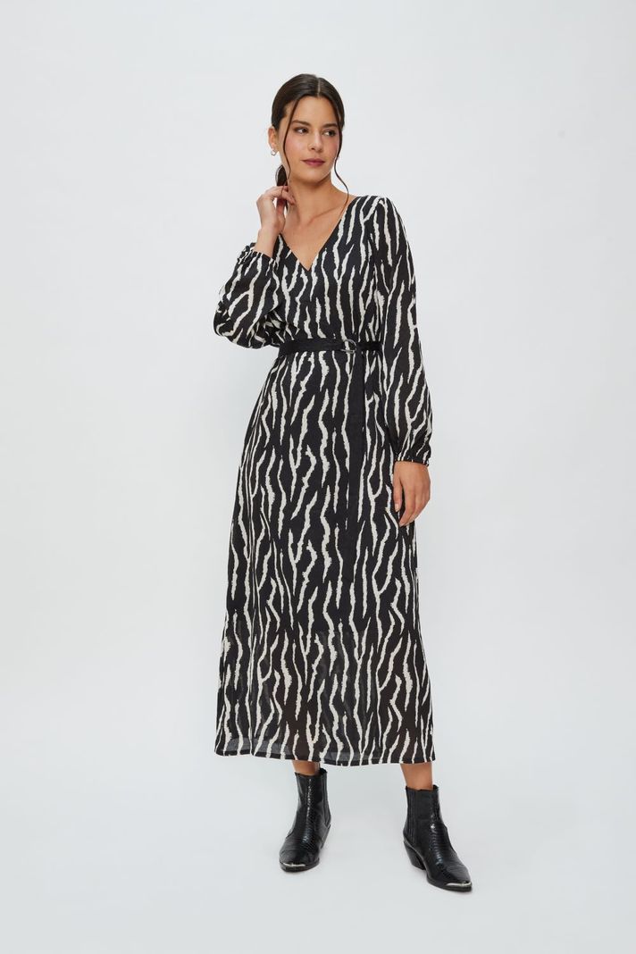 Vestido Largo Fantasia Negro Ash 13507224001102-0