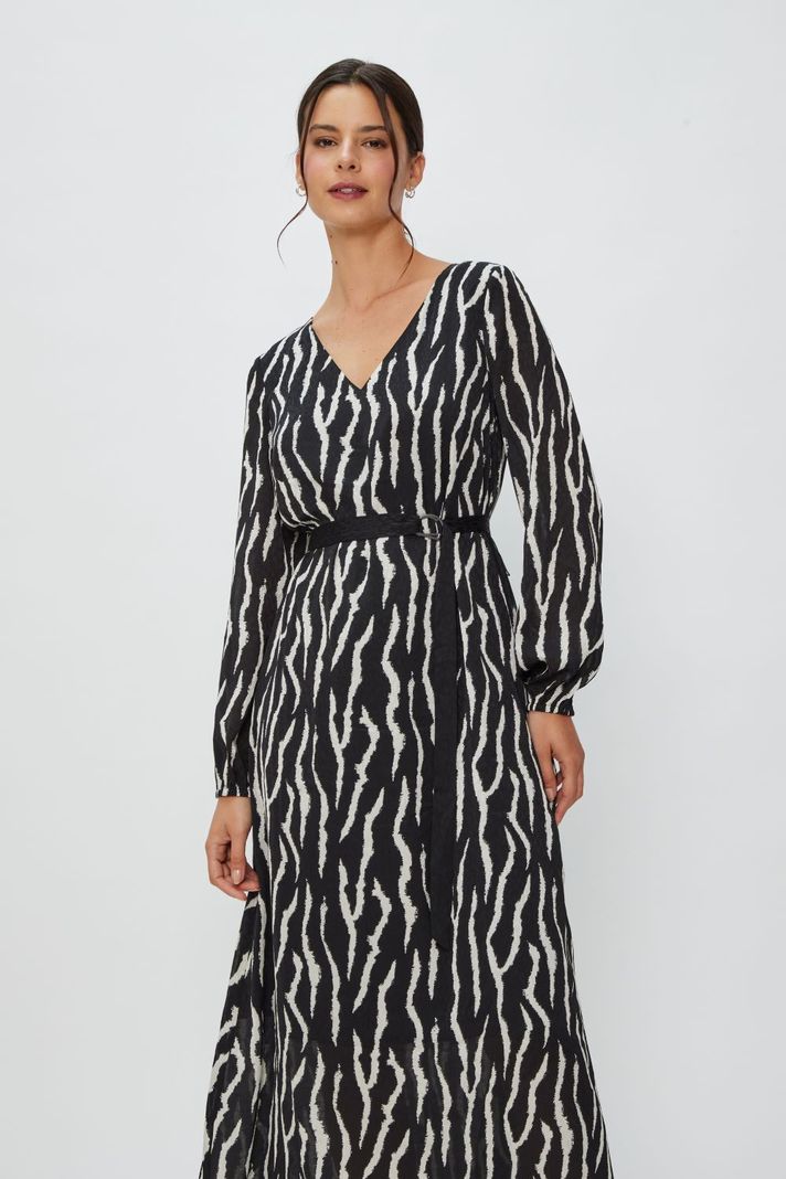 Vestido Largo Fantasia Negro Ash 13507224001102-2