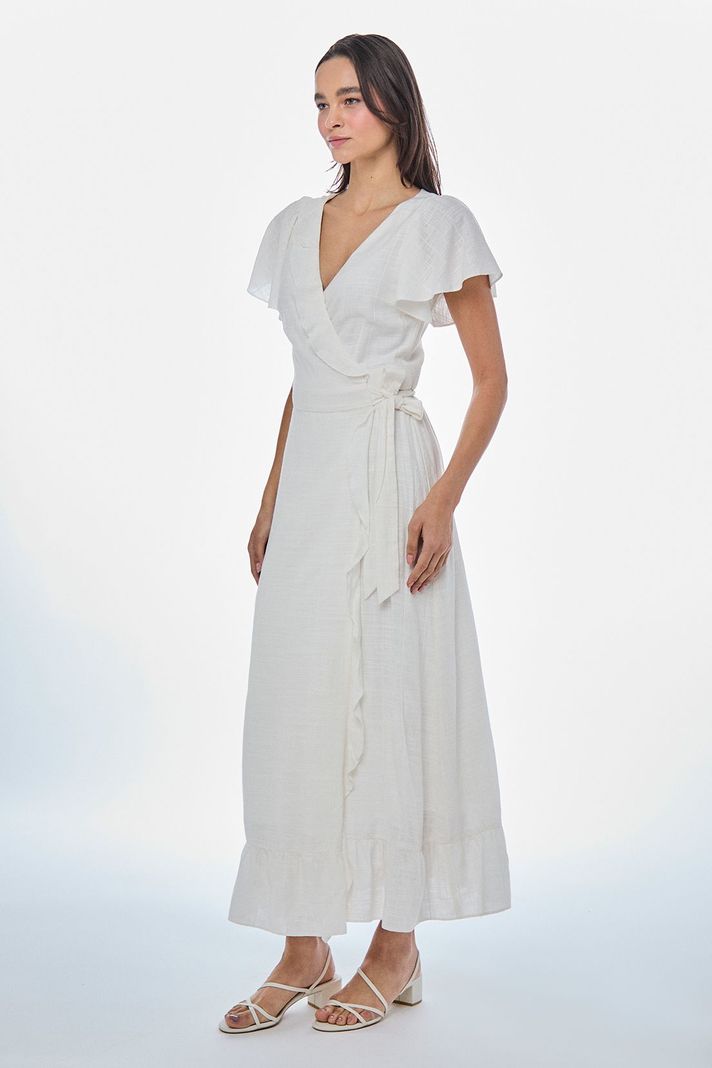 Vestido Liso Largo Crudo iO 13420224052105-2