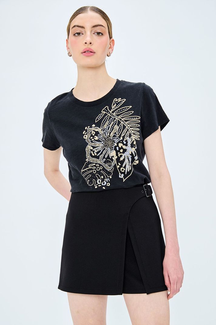 Polera Estampada Negro iO 14620224056102-0