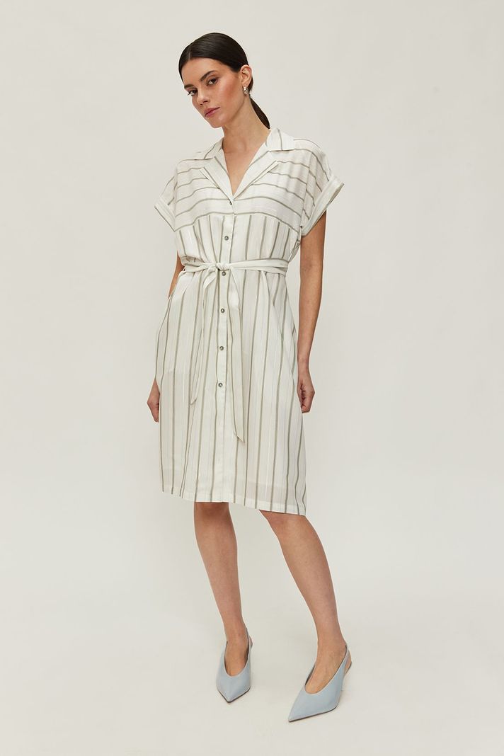 Vestido Camisero Rayas Lurex Blanco Ash 13507224052105-0