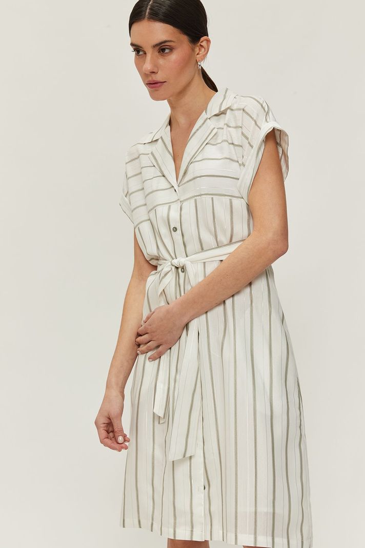 Vestido Camisero Rayas Lurex Blanco Ash 13507224052105-2