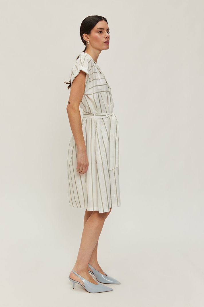 Vestido Camisero Rayas Lurex Blanco Ash 13507224052105-3