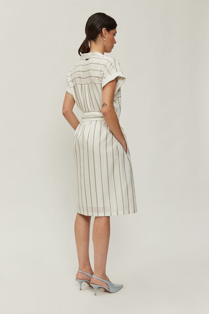 Vestido Camisero Rayas Lurex Blanco Ash 13507224052105-4