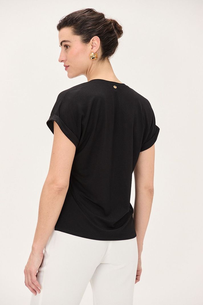 Polera Doble Tela Lisa Negro Ma Griffe 14202224060102-4