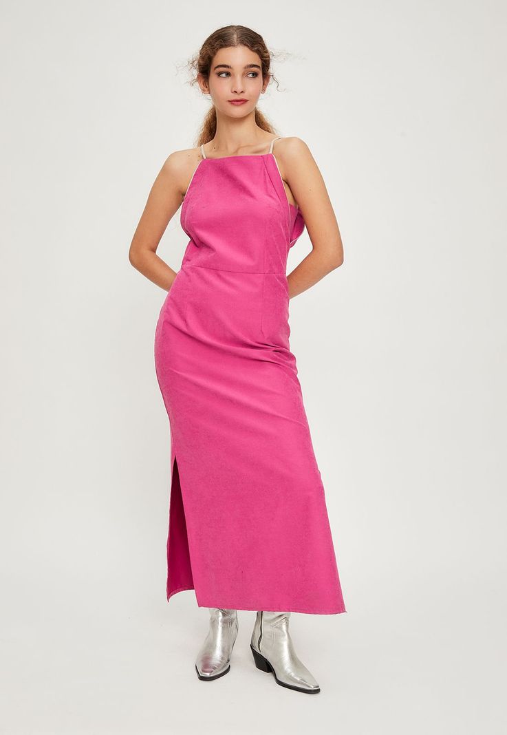 Vestido Liso Largo fucsia iO 13420124001116-0