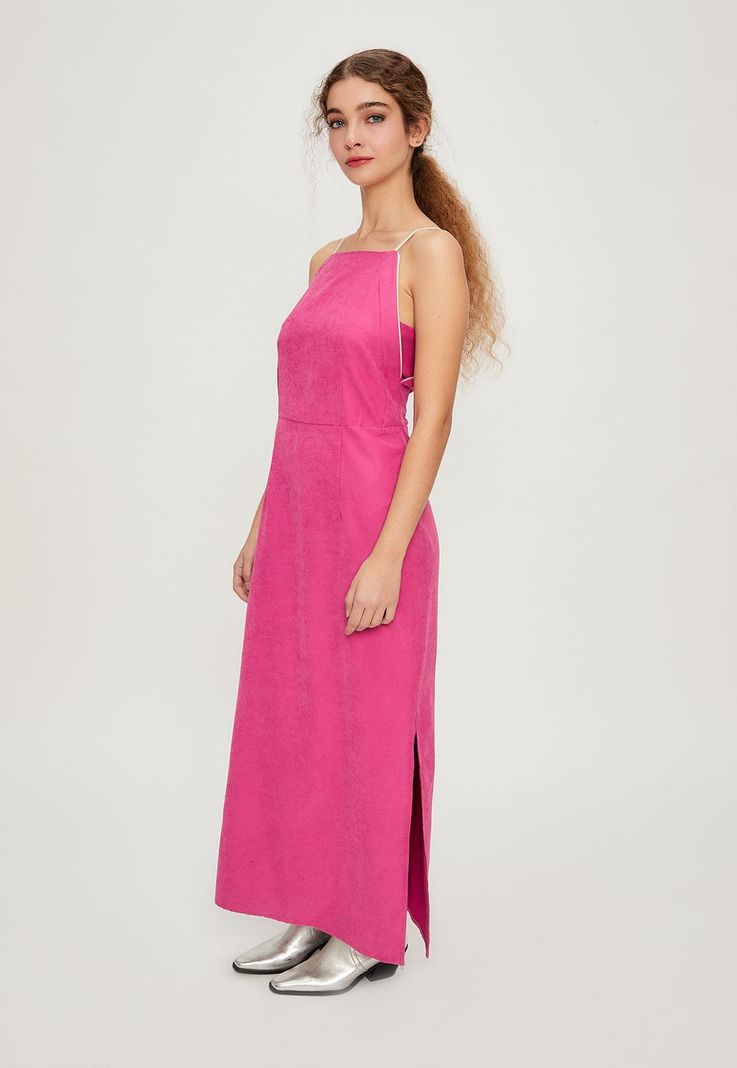 Vestido Liso Largo fucsia iO 13420124001116-2