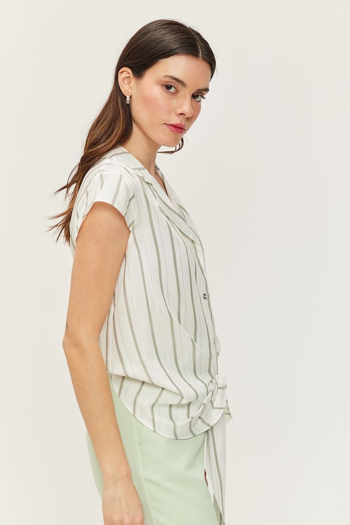 Blusa Camisera Rayas Lurex Blanco Ash 14107224054105-2